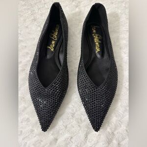 Sam Edelman Nita Black Satin Pointed Toe Slip Ballet Size:8 $120